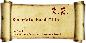 Kornfeld Rozália névjegykártya